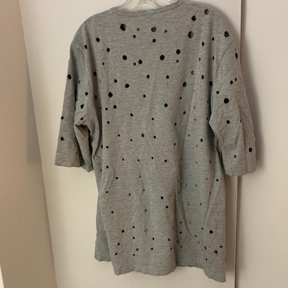 Emma & Sam LF Oversized Grey Holes T-Shirt / Dress - Picture 5 of 9